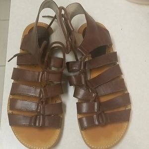 Anthro  Hinge brown leather gladiator sandals